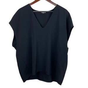 Everlane | Black Cap Sleeve V Neck Top